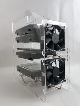 Корзина стойка на 6 жестких дисков HDD 3.5 прозрачная