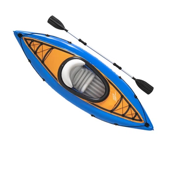 Одноместная надувная байдарка каяк Bestway 65115 Cove Champion 275 x 81 см с веслами синяя