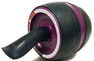 Ролик для пресса Ab Carver PRO с возвратным механизмом черный с фиолетовым (гимнастический тренажер-колесо для мышц кора) WS-AbPRO-1