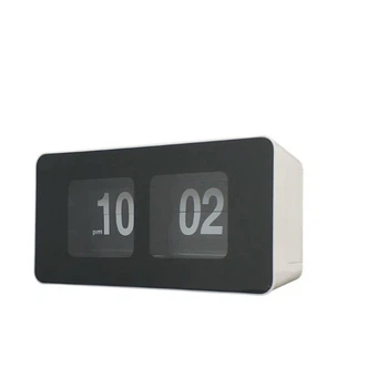 Часы перекидные Flip Clock Белые с черным циферблатом лофт