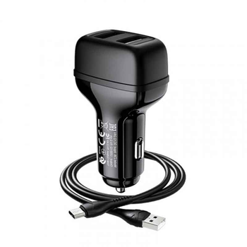 Зарядне автомобільне HOCO Z36 (2USB 2.4A) Micro USB Чорний