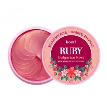 Гидрогелевые патчи с рубиновой пудрой Petitfee & Koelf Ruby & Bulgarian Rose Eye Patch 60 шт