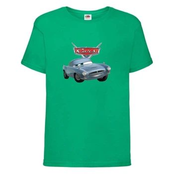 Футболка детская ТАЧКИ 0011 (CARS) зеленая (CAR grn 0011) 128 см