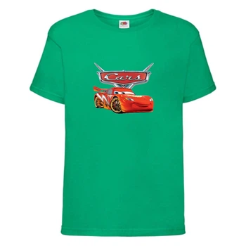 Футболка детская ТАЧКИ 002 (CARS) зеленая (CAR grn 002) 128 см
