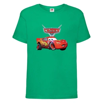Футболка детская ТАЧКИ 008 (CARS) зеленая (CAR grn 008) 128 см