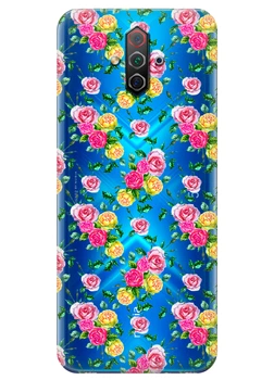 Прозрачный силиконовый чехол iSwag для ZTE Nubia Play 5G с рисунком - Розы (ISZNP5G1)