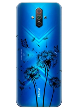 Прозорий силіконовий чохол iSwag для ZTE Nubia Play 5G з малюнком - Кульбаби (ISZNP5G51)