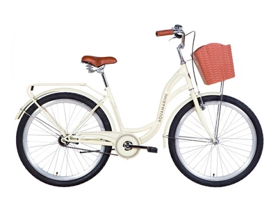 Велосипед Dorozhnik AQUAMARINE ST 26" (рама 17", бежевый, с багажником, с корзиной, 2021, б/у)
