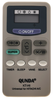 Пульт для кондиционеров QUNDA KT-HI(E) for HITACHI универсальный программируемый [UNIVERSAL for Conditioner] - 2545