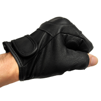 Перчатки тактические кожаные Mil-tec без пальцев черные размер 2XL (12504502_2XL)