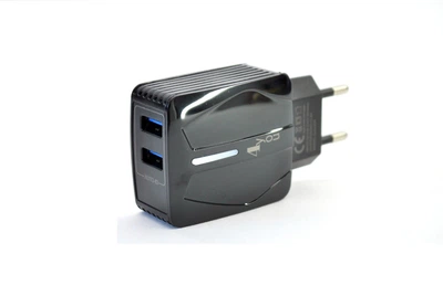 Зарядное устройство USB 4you A24 (2.4A, Smart IC, Auto ID, улучшенная плата, 2USB, Led подсветка) black