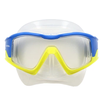 Маска для снорклінгу Aqualung VERSA синьо-жовта силікон прозорий (MS4444071LCL)