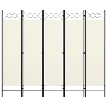 Ширма з 5 секцій Shumee 200 х 180 см кремова 320707