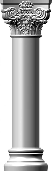 Капитель колонны СІМ'Я K1 330х330х270 мм для ствола диаметром 225 мм рельефный профиль коринфский стиль полистирол инжекция