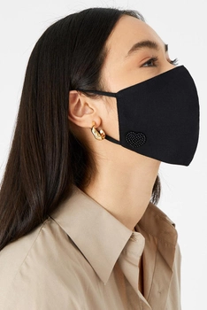 Женская черная защитная маска love heart Accessorize OS 187084