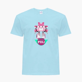 Детская футболка Робокар Поли (Robocar Poli) (25186-1621) 122-128 см Хлопок Голубой