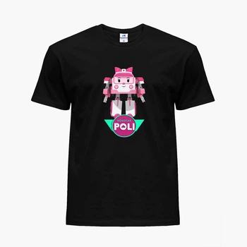 Детская футболка Робокар Поли (Robocar Poli) (25186-1621) 134-140 см Хлопок Черный