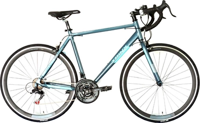 Велосипед TRINX Tempo 1.0 700C 50 см 2021 Grey-Blue-White (Tempo1.0(50)GBW)