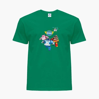 Детская футболка Робокар Поли (Robocar Poli) (25186-1618) 146-152 см Хлопок Зеленый