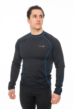 Компрессионный мужской рашгард ThermoX Long Ranger Длинный рукав M Черный синяя нить