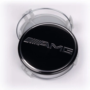 Ковпачки (заглушки) в литі диски AMG Mercedes Benz (Мерседес) CountryMan 75 мм Чорні