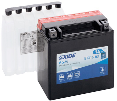 Мото аккумулятор Exide AGM 14 Ah (+/-) 215EN (ETX16-BS)