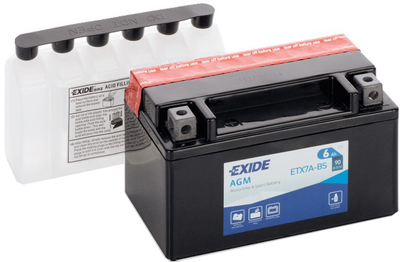 Мото аккумулятор Exide AGM 6 Ah (+/-) 90EN (ETX7A-BS)