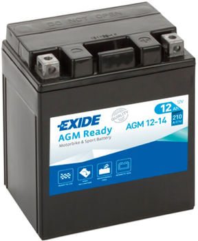 Мото аккумулятор Exide Ready AGM 12 Ah (+/-) 210EN (AGM12-14)
