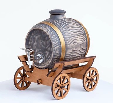 Бочка керамічна 3 л на фірі з сірим краном HandMade Diptaro Ручна работа