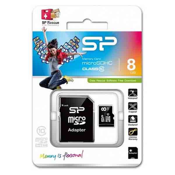 Карта памяти SILICON POWER micro SD 8 ГБ Class 10 adapter