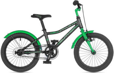 Велосипед Author Stylo II 16" рама 9" 2025 Матовый Тёмно-серый/зелёный (42942231)