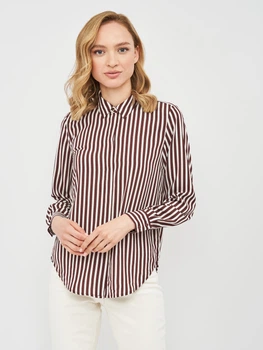 Блуза H&M 32 бело бордовый полоска 18046956320