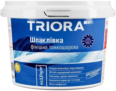 Шпаклевка финишная TRIORA Тонкослойная 1.5 кг Белая (4823048021952)