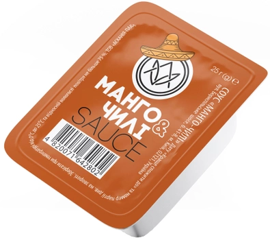 Упаковка соусу в дип-паках Асканія Манго-чилі 25 г х 48 шт. (4820071643304)