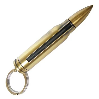 Бензиновая спичка «Пуля» (АК-47) в виде брелка, вечная спичка, (1000574-Gold-0)