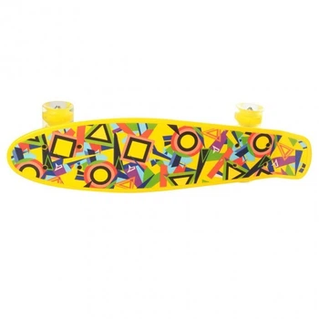 Скейт Пенні борд Penny board Profi MAXLEND з малюнком для дітей і підлітків Жовтий RLMS 0749-1