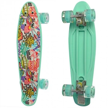 Скейт Пенні борд Penny board Profi з малюнком для дітей і підлітків Бірюзовий RLMS 0749-8