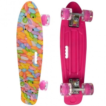 Скейт Пенні борд Penny board Profi з малюнком для дітей і підлітків Рожевий RLMS 0749-7