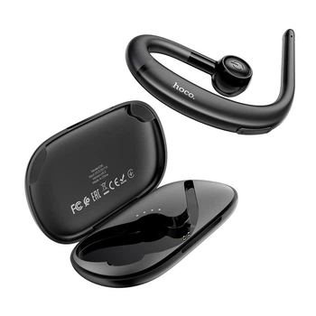 Бездротова Bluetooth гарнітура Hoco E56 Shine business wireless headset (з зарядним кейсом) Black