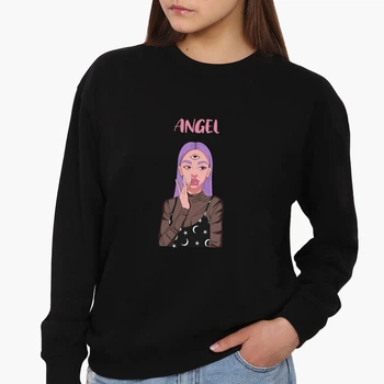 Свитшот женский Ангел (Angel) (8771-1635) Черный XXL