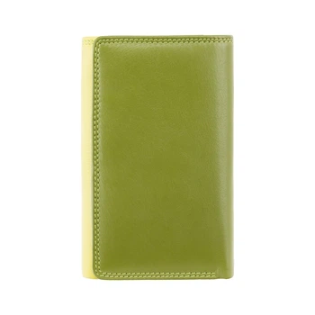 Зелёный кожаный кошелёк Visconti RB43 LIME M Bora c RFID