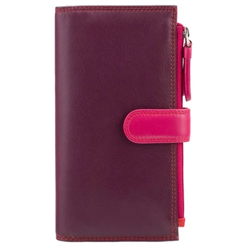 Фіолетовий шкіряний гаманець жіночий Visconti RB100 PLUM M Bermuda c RFID