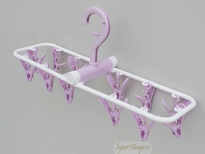 Вешалка вертушка Hanger VMP пластмассовая на 12 прищепок сиреневого цвета