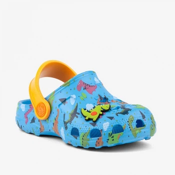 Клогі анатомічні Coqui 8701 LT BLue/LT Orange Dino + Amulet Розмір 20/21 Колір Блакитний (3339-39318)