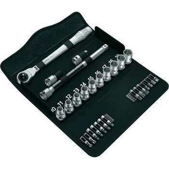 Набор с трещоткой WERA Zyklop Metal 8100 SC 8 переключение реверса, привод 1/2″, метрический (05004078001)