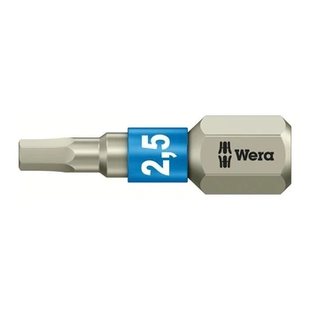 Бита WERA шестигранная из нержавеющей стали HEX2,5х25 мм(05071072001)
