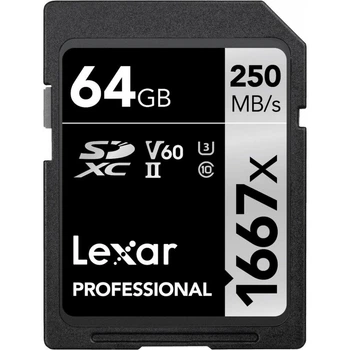 Карта памяти Lexar 64GB SDHC class 10 UHS-II 1667x (LSD64GCB1667)