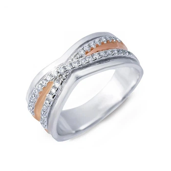 Кільце з срібла з куб. цирконіями 143021, розмір 18.5