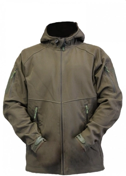 Тактична куртка Tactic з капюшоном софтшелл Оливковий розмір L (5000HO-L)