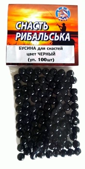 Бусина для снастей цвет черный (уп. 100шт)